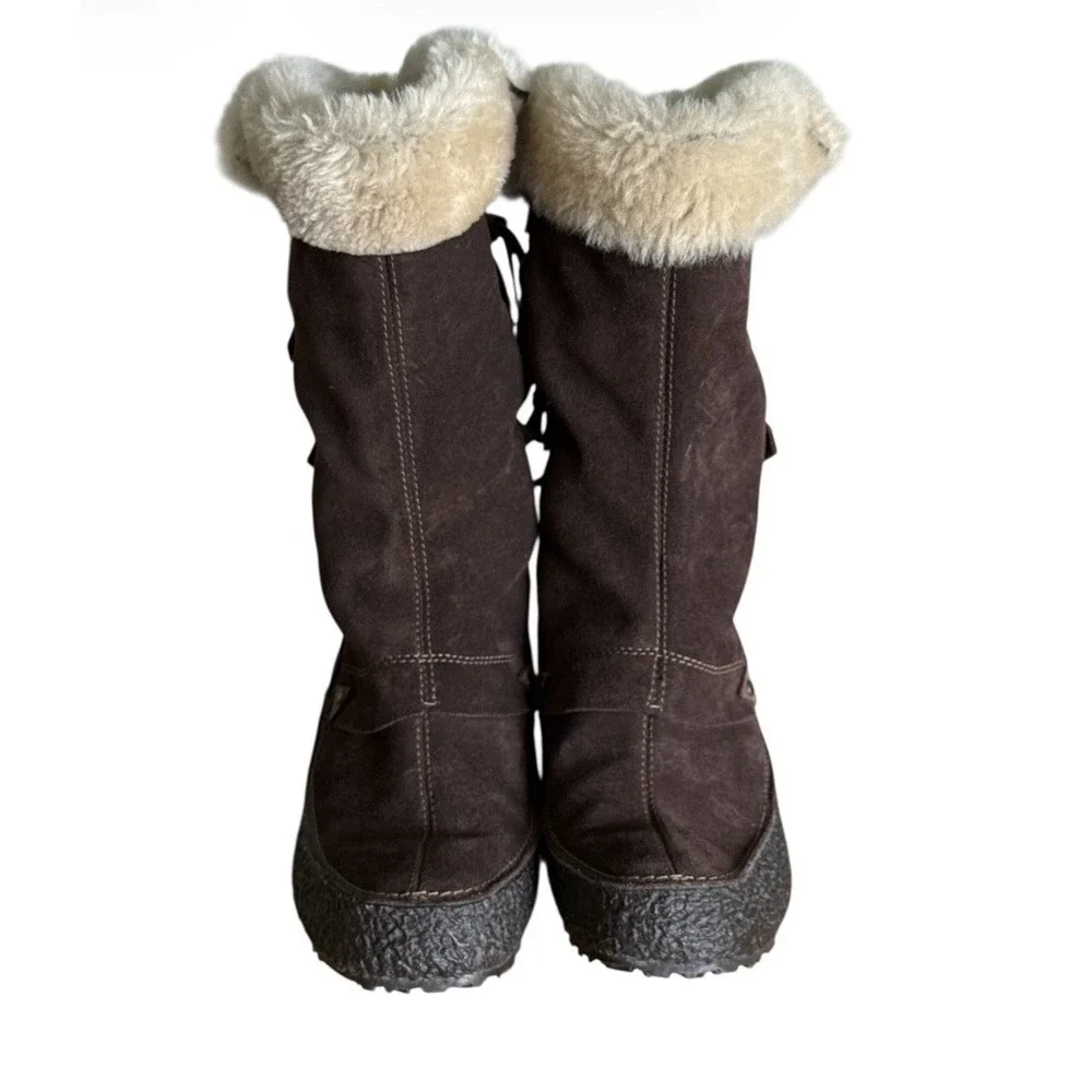 Tecnica Winter Snow Boots Women's 8 Brown Lace Up‎ Sherpa Lined